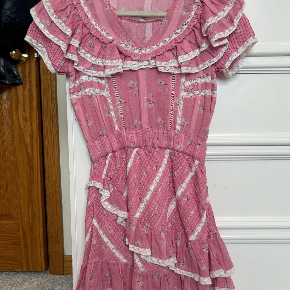 Loveshackfancy Bonita Dress Pink Jam - Picture 3 of 6
